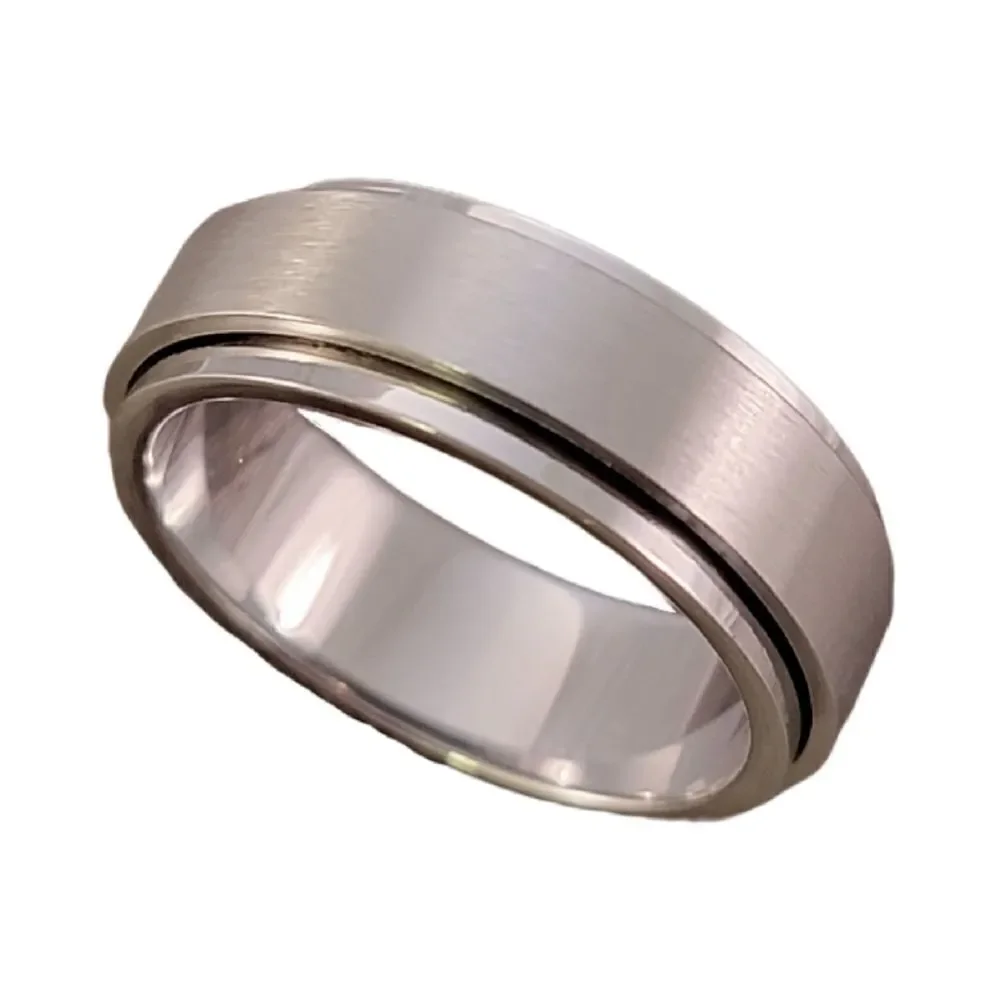New Unisex Stainless Steel Spinner Ring Band